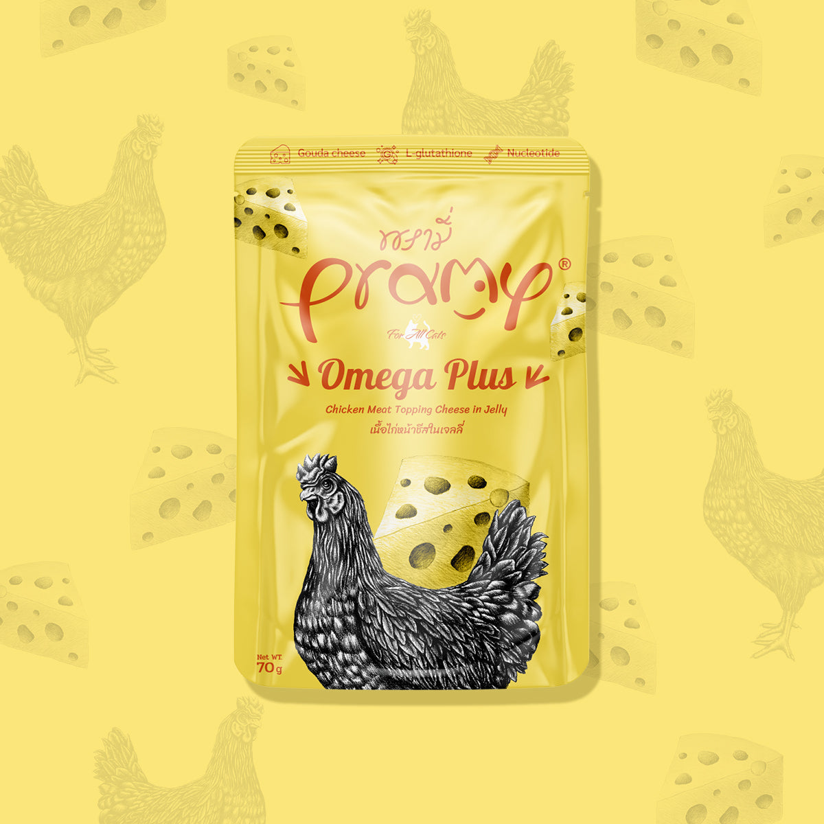 Pramy functional jelly functional jelly cat wet food pack - 6 flavors (70g)