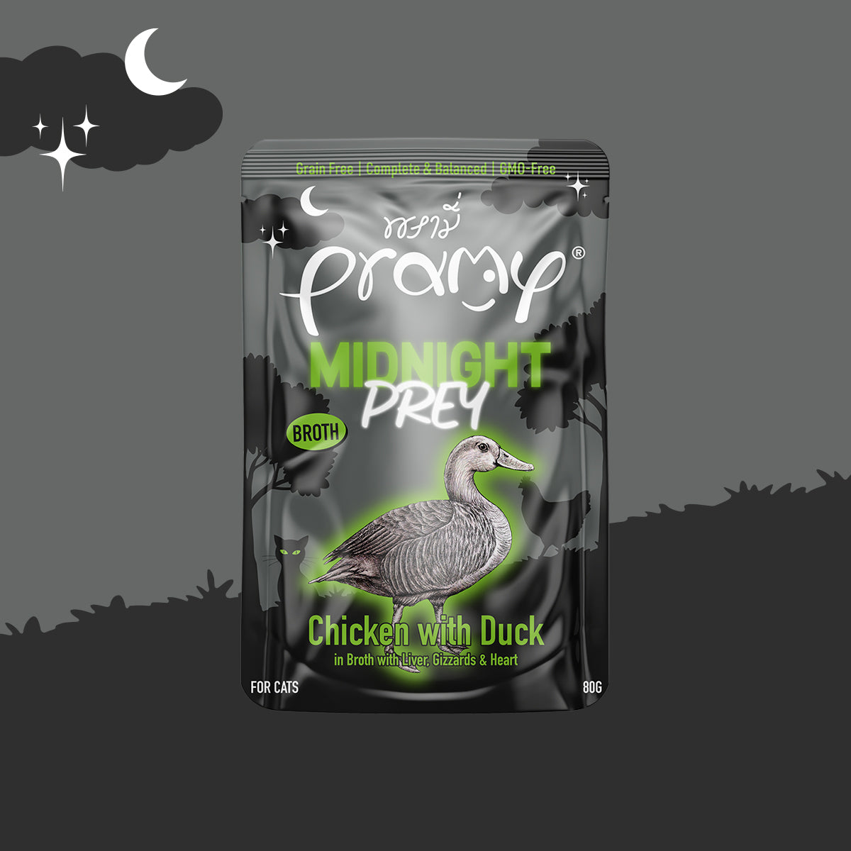 Pramy Midnight Prey Cat Staple Food Wet Food Pack - 4 Flavors (80g)