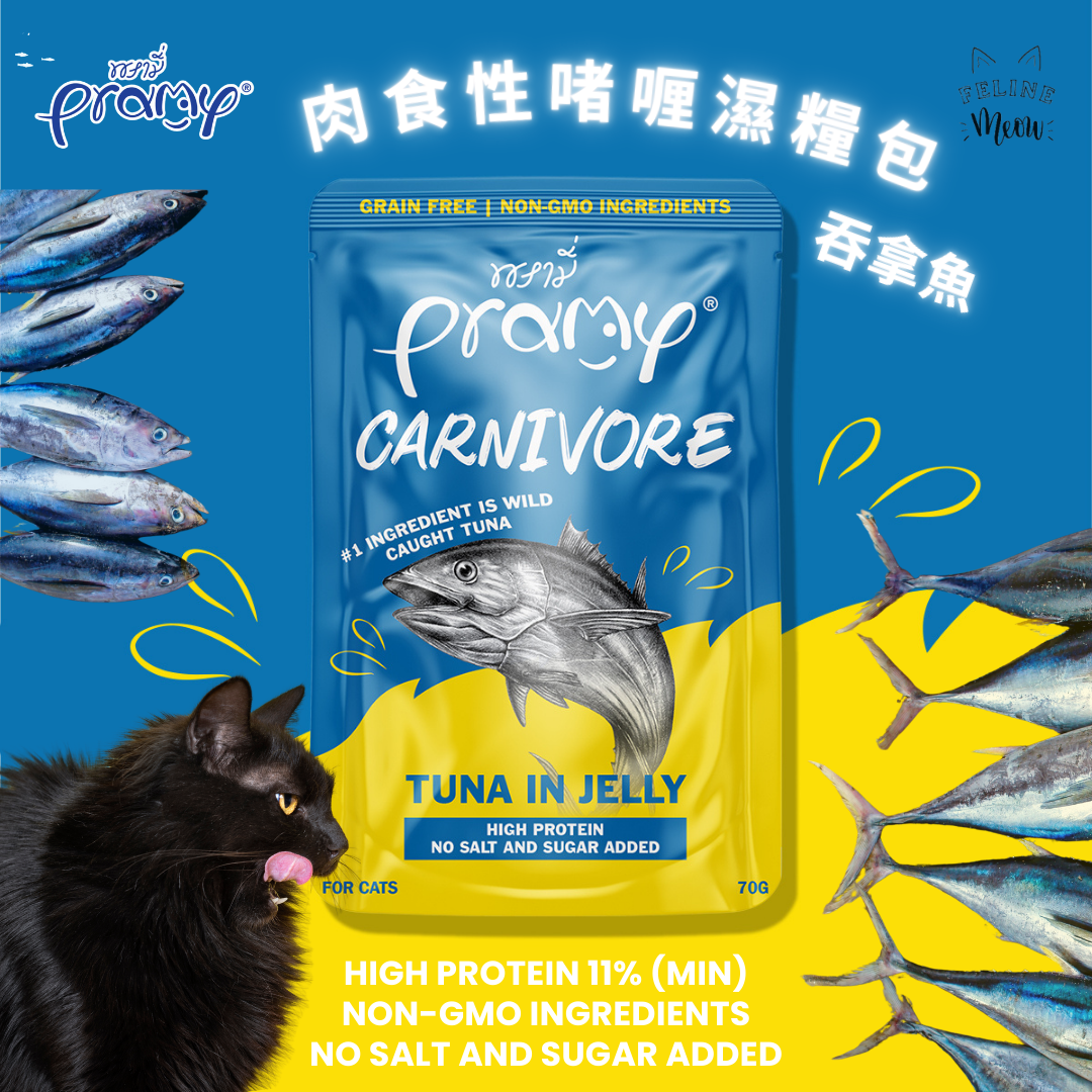 Pramy carnivore jelly carnivorous jelly cat wet food pack - 4 flavors (70g)
